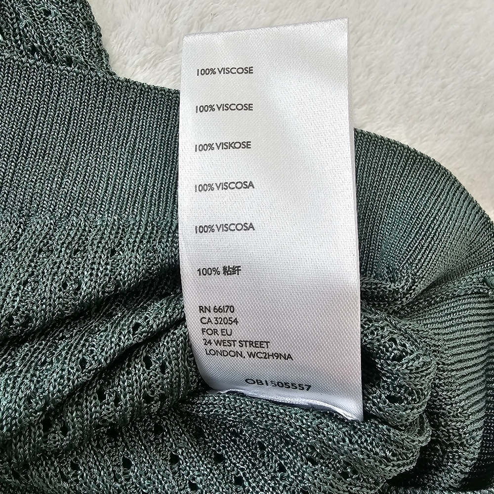 Free People H2O Crew Open Stitch Knit Long Sleeve Top Jade Green XS NWT Boho - Picture 13 of 13